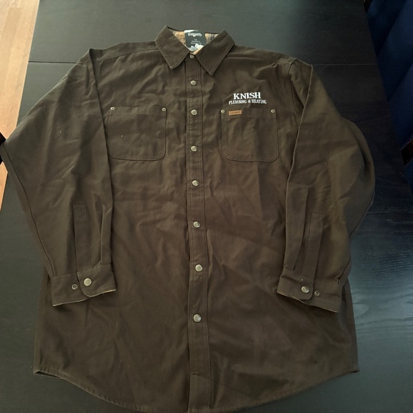 NEW Mens Carhartt Heavy Duty Brown Lined Canvas Button Shirt Size L Tall - Picture 1 of 6